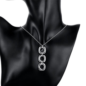 NEW ARRIVAL - Silver Round Square Necklace Earring Set For Woman - Fashion Charming Jewellery - The Jewellery Supermarket